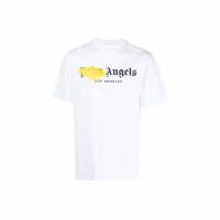 Футболка Palm Angels Yellow Sprayed Logo Tee  White