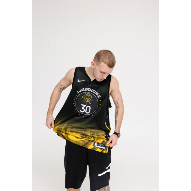 Джерси Nike NBA GSW Jersey  Black Yellow Gold