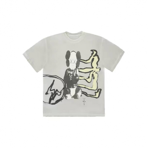 Футболка Travis Scott Cactus Jack x KAWS x Fragment Design Tee Grey