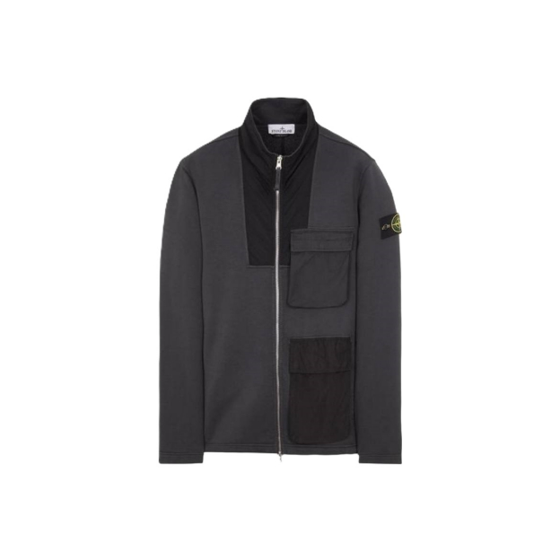 Толстовка Stone Island Fleece Full Zip Grey Black