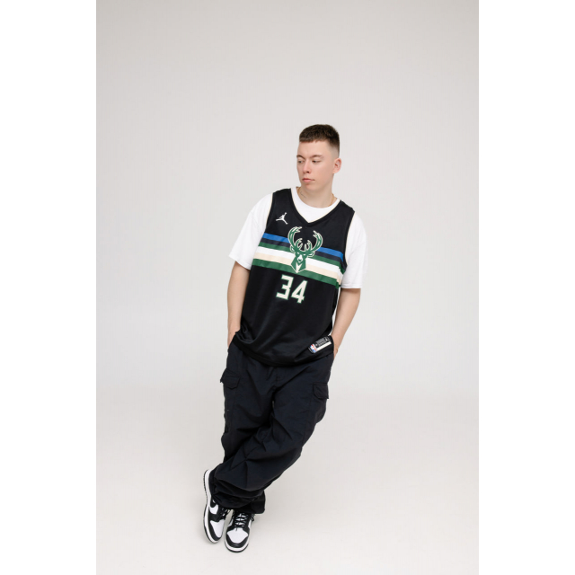 Джерси Jordan x NBA Milwaukee Jersey  Black Green White