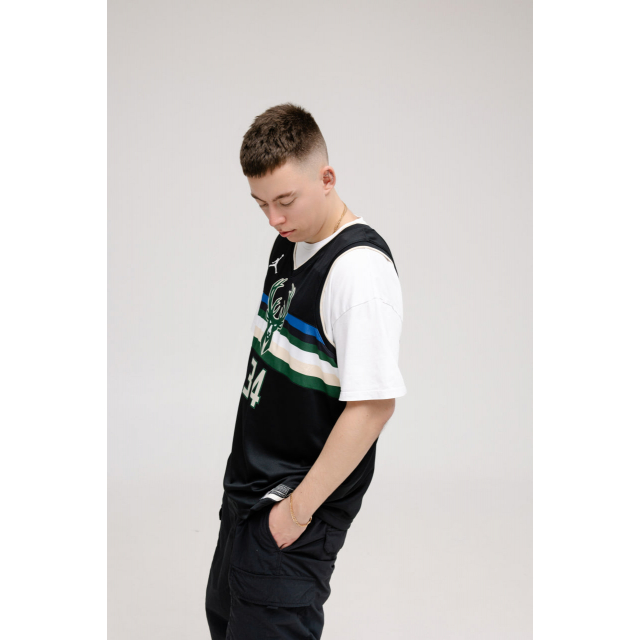 Джерси Jordan x NBA Milwaukee Jersey  Black Green White