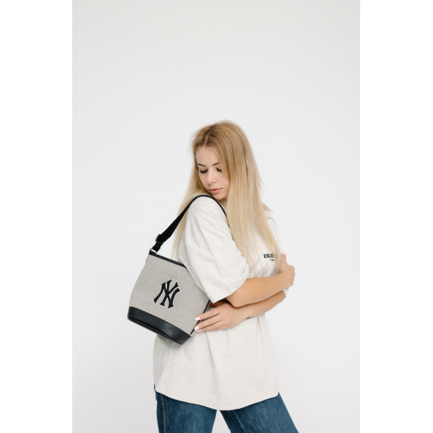 Сумка MLB Big Logo NY Bucket Bag Grey Black