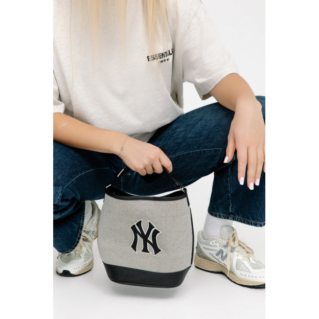 Сумка MLB Big Logo NY Bucket Bag Grey Black