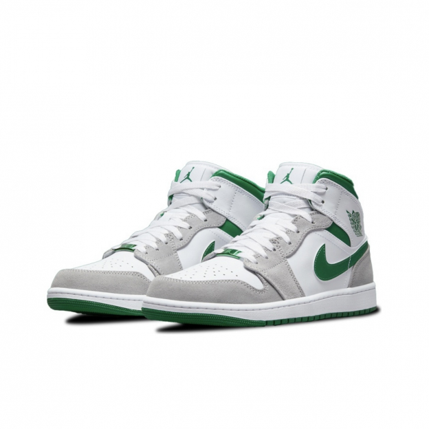 Air Jordan 1 Mid SE Grey Pine Green 