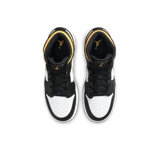 Air Jordan 1 Mid Black University Gold 