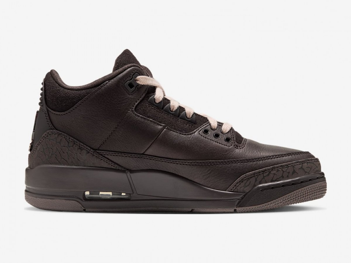 Коричневые Air Jordan 3 Fireside, вид сбоку
