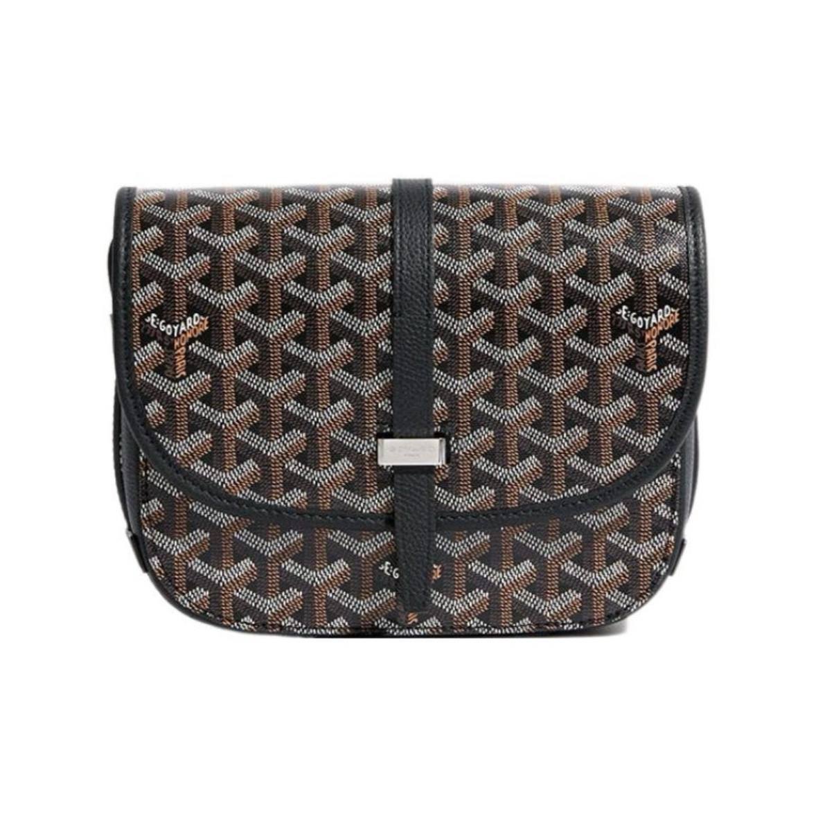 Сумка Goyard Belvedere в шоколадно-чёрном цвете