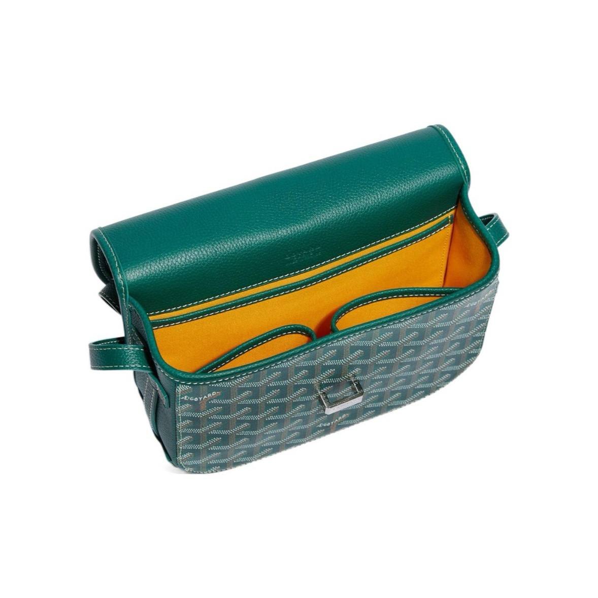 Открытая сумка Goyard Belvedere зелёная