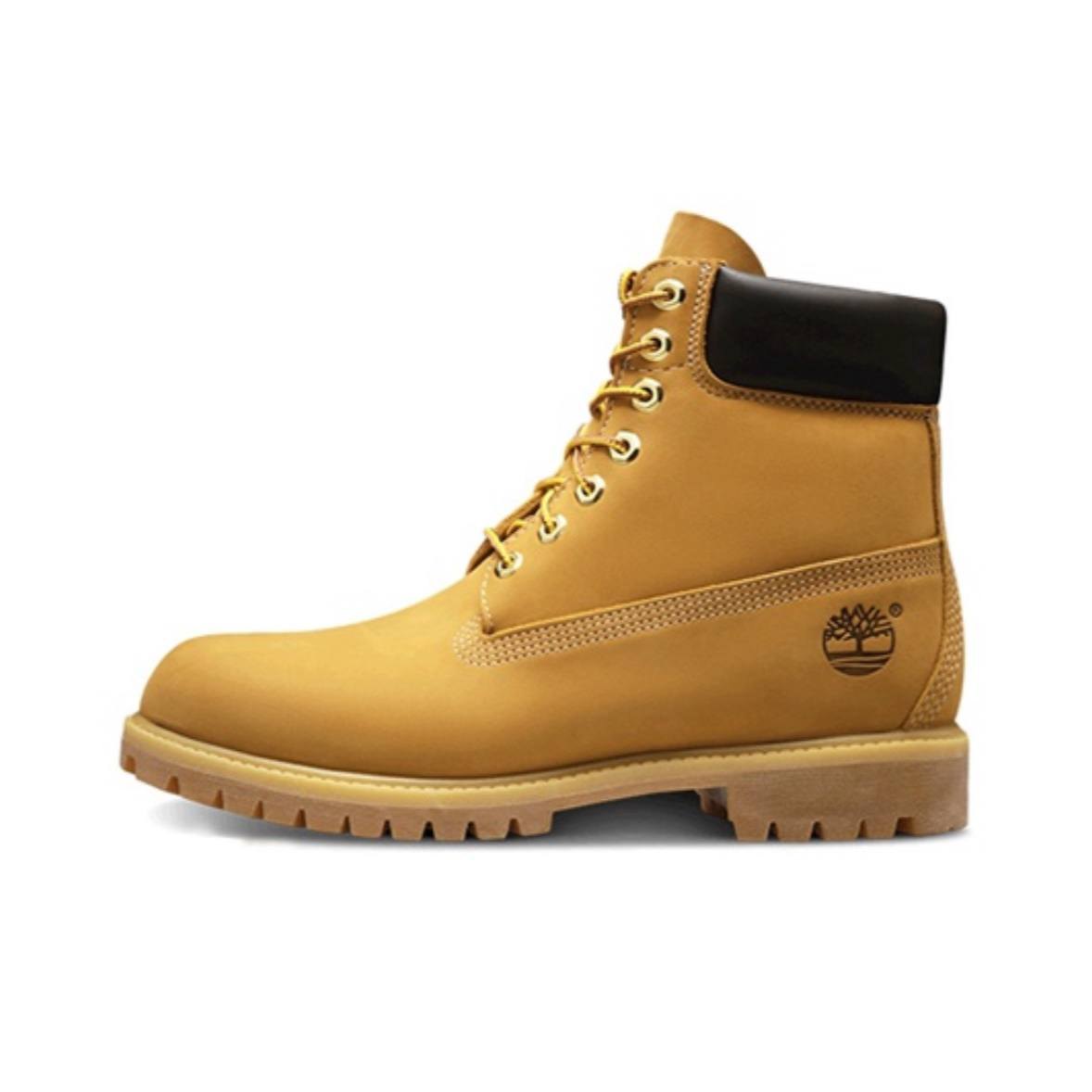 Ботинки Timberland бежевые сбоку