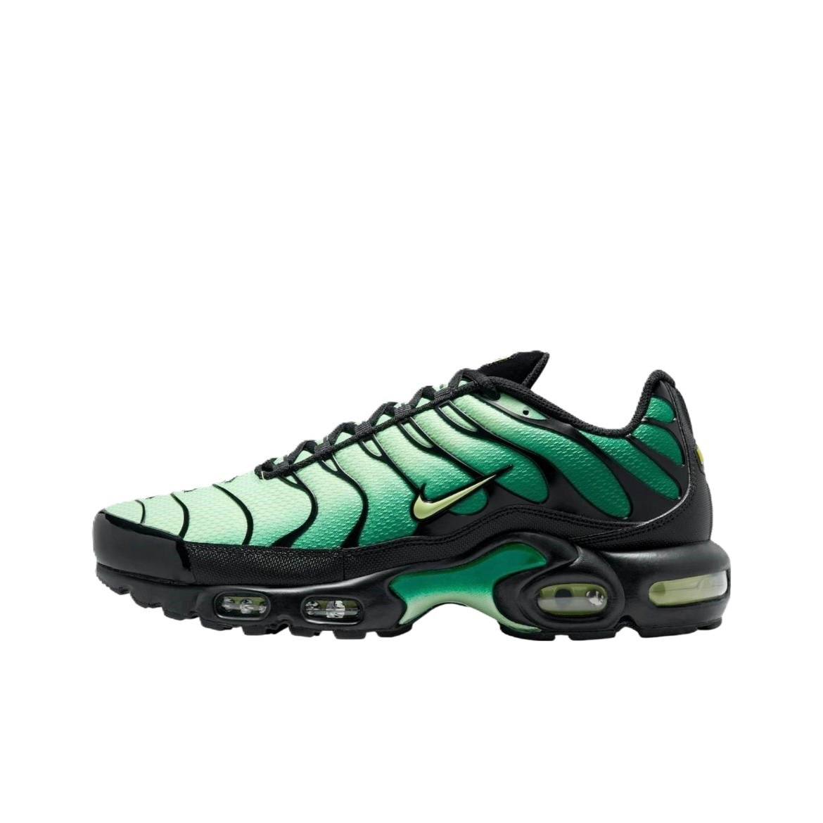 Кроссовки Nike Air Max Plus с зелёным градиентом сбоку