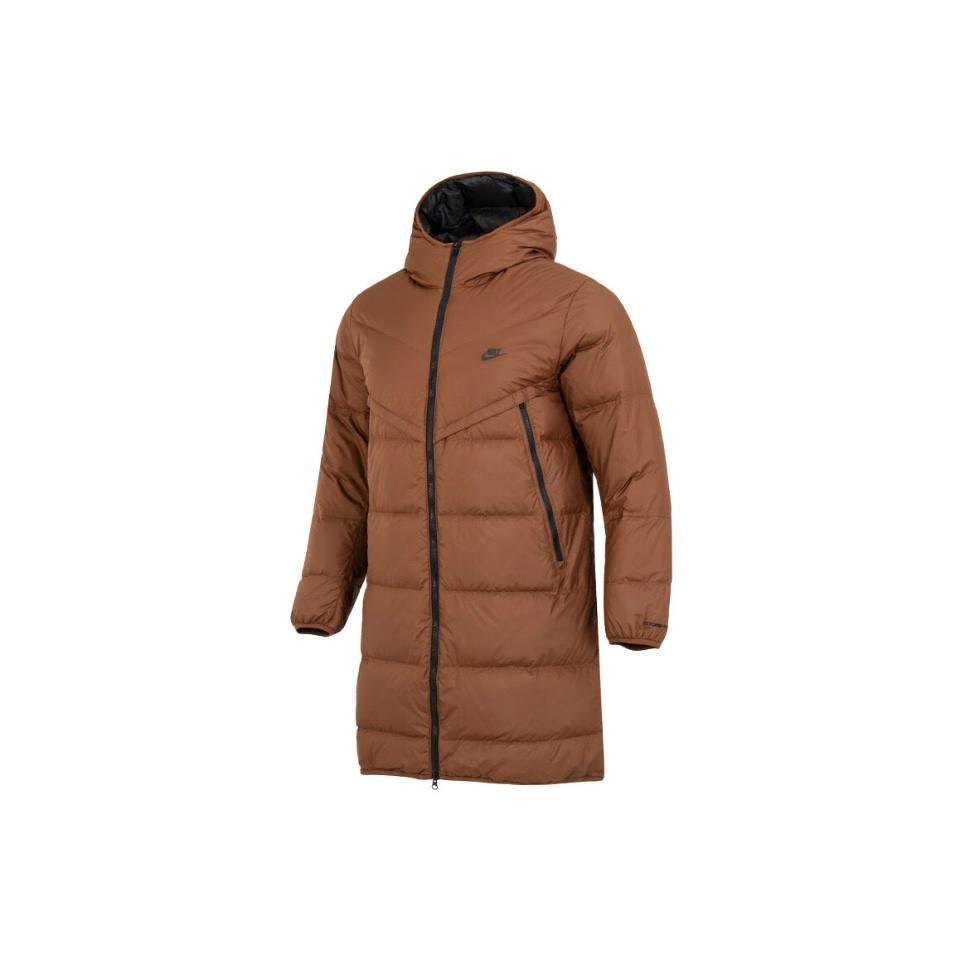 Длинный коричневый пуховик Nike Long Coat